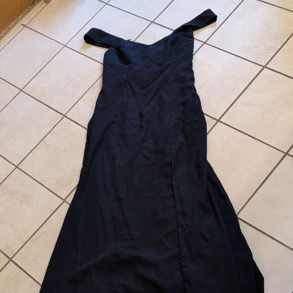 NWT Dessy Collection Dress Criss Cross Back Trumpet Gown Navy Blue 16 - Picture 2 of 12